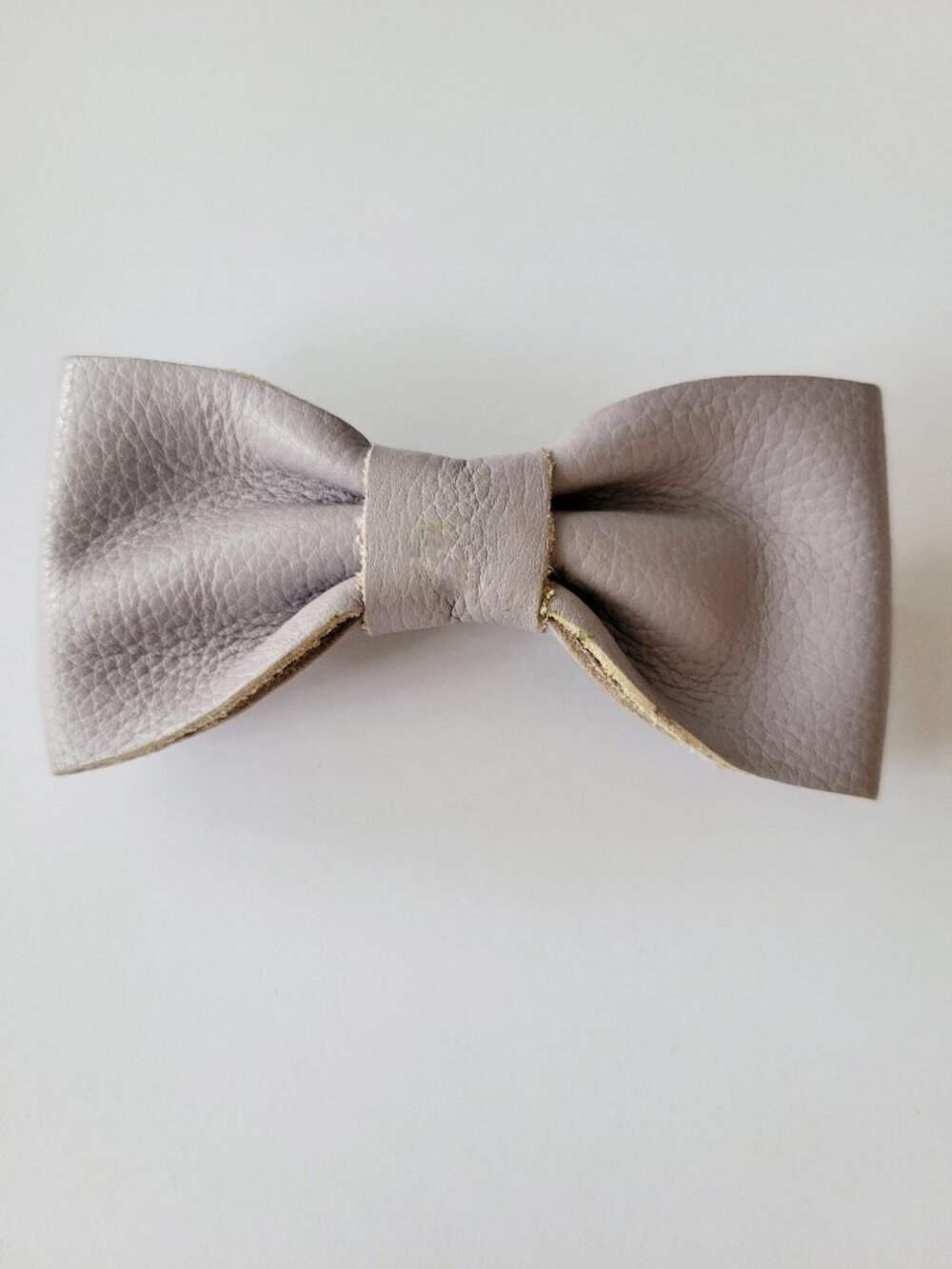 VTG American Apparel Ligth Purple Leather Hair Bow Barrette Clip Made In France